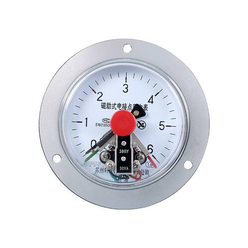 新品。YXC100ZT 6MPa 面板D式磁助式电接点压力表 轴向带边电接点
