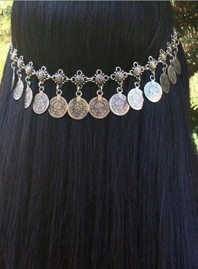 极速sy Sctyle Coins Tassel Head Chain Headpieces Headband Je