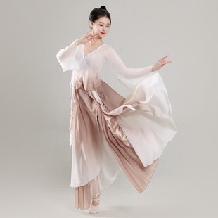 新品 舞蹈纱衣古典舞V演出服女飘逸 寻我舞蹈服诗意花朵王诗意同款