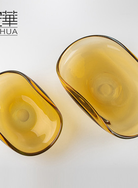 极速轻奢艺术果盘现代简s约玻璃装饰品创意摆件高端精致工艺礼品