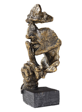 极速沉默是金套装摆件创意复古美式办公室书N房抽象迷你人脸装饰