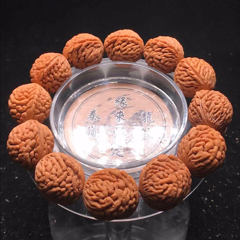 新品文玩b核桃手串桃核26mm恐龙蛋手串蚂蚁纹细密特大正圆秦岭龙