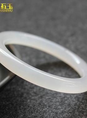 极速手镯条天g然白玉圆镯子玛瑙女玉镯款玉冰种少女羊脂细荔枝冻