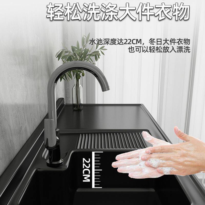 极速太空铝阳台洗衣机柜组合y带搓板一体滚筒洗衣池台伴侣洗衣柜