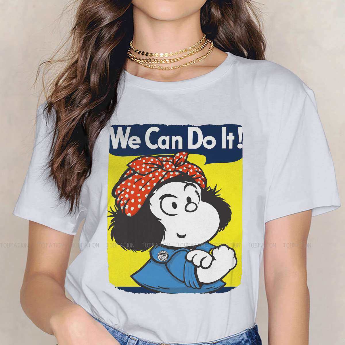 新品We Can Do It Women Clothing Mafalda Manga GRraphic Print