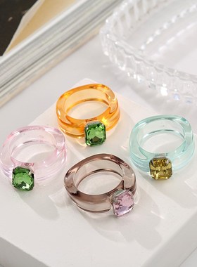 极速Inlaid diamond resin index finger rings fasShion joint r