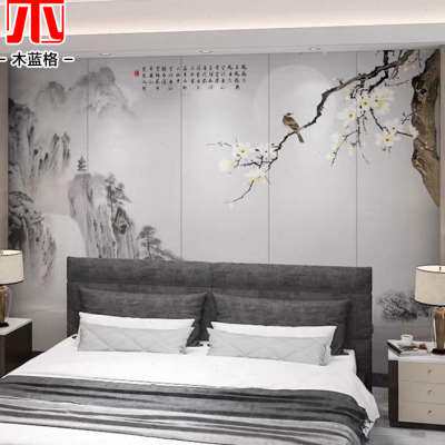 极速卧室床头背景l墙硬包新中式皮革软包沙发客厅酒店现代电视刺