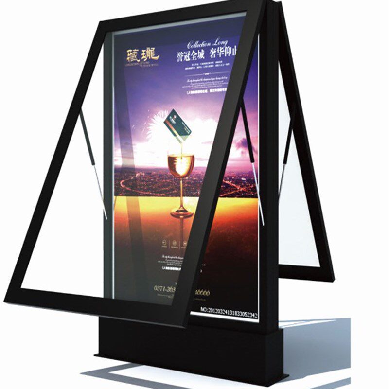 新品滚动灯箱壁挂式落地广告滚z动灯箱太阳能红旗灯箱路灯杆指路