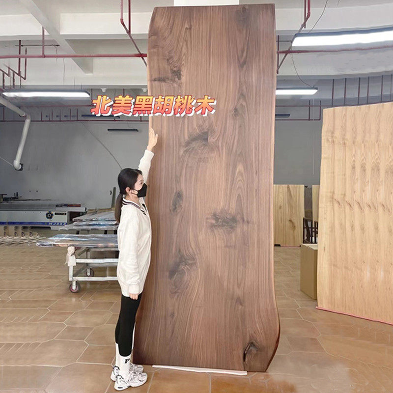 新品胡桃木实木大板北美黑胡桃茶桌原木现代茶台茶U室大板台办公
