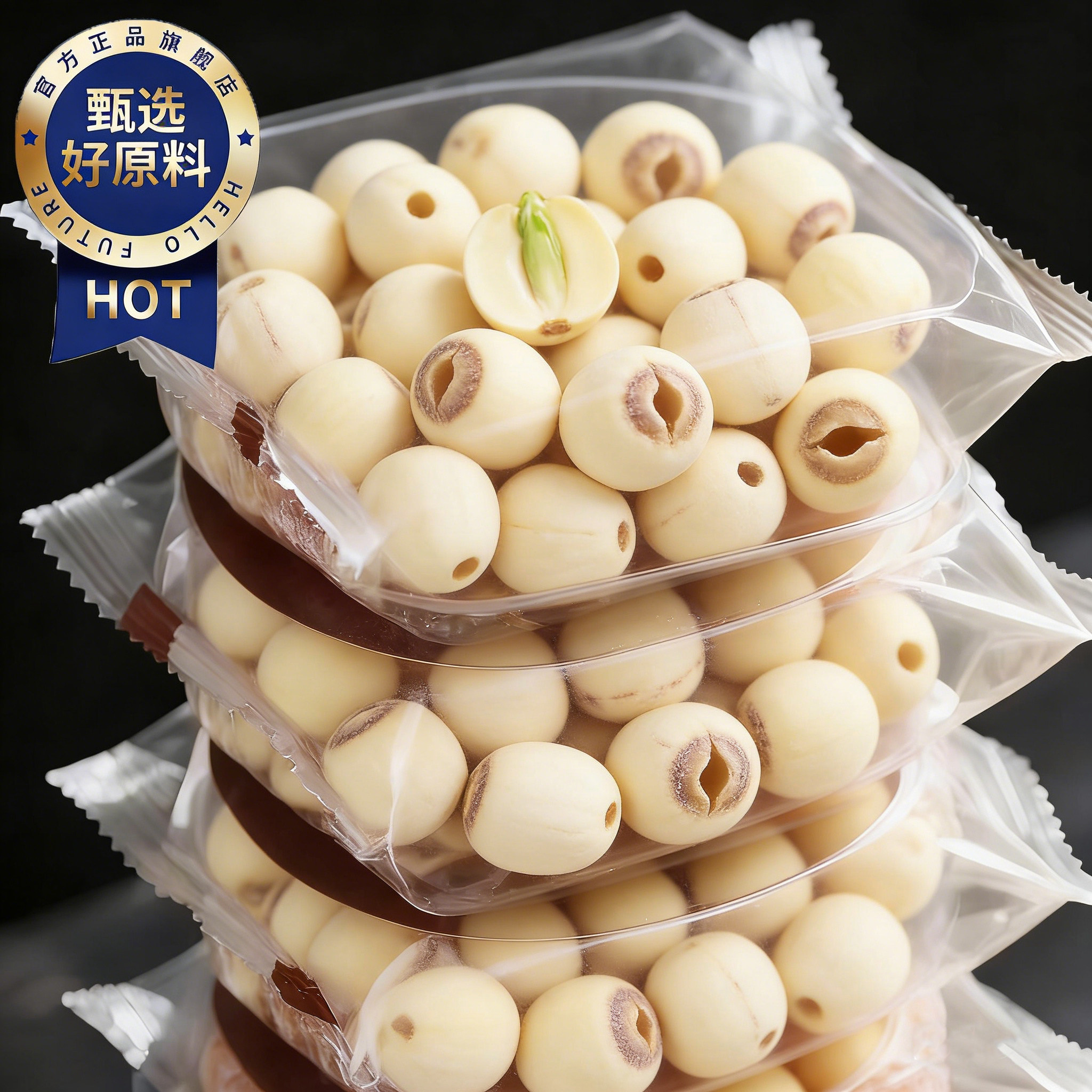 湘潭莲子500g去芯莲子干货特级无硫带芯莲子百合干正品官方旗舰店
