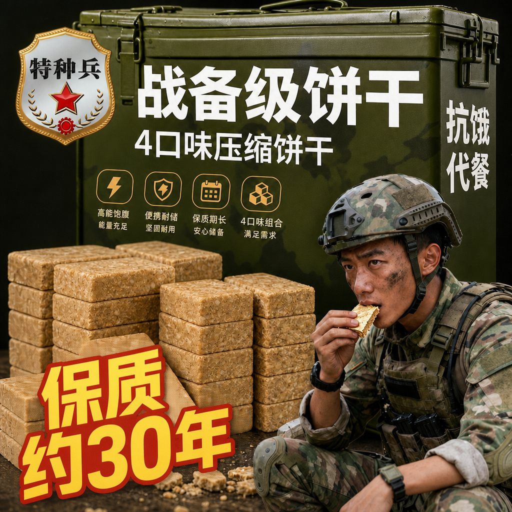 压缩饼干军粮正品旗舰店保质期30年独立包装无糖低脂食用压缩饼干