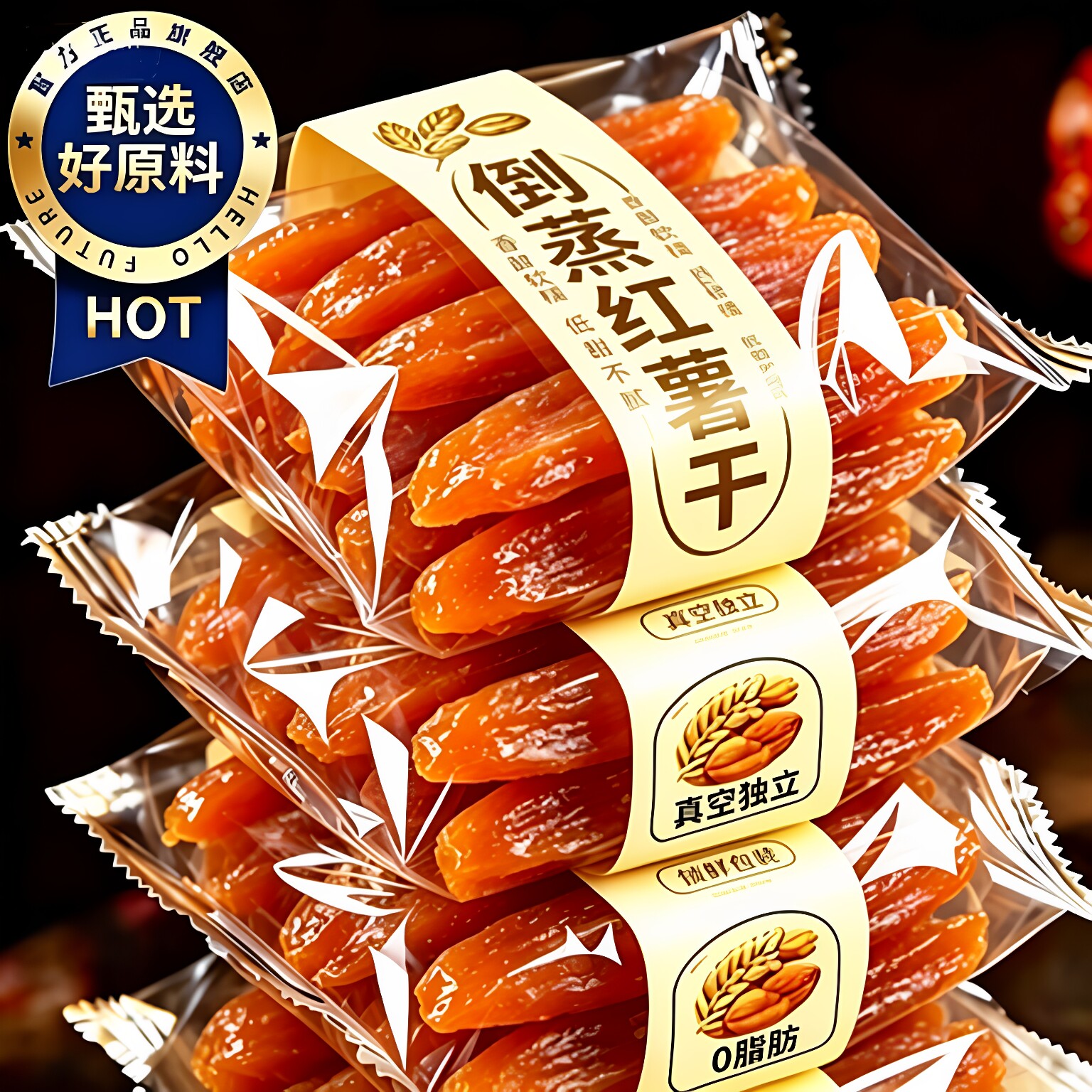 倒蒸红薯干农家自制地瓜无糖精健康小零食追剧解馋减0低脂卡热量