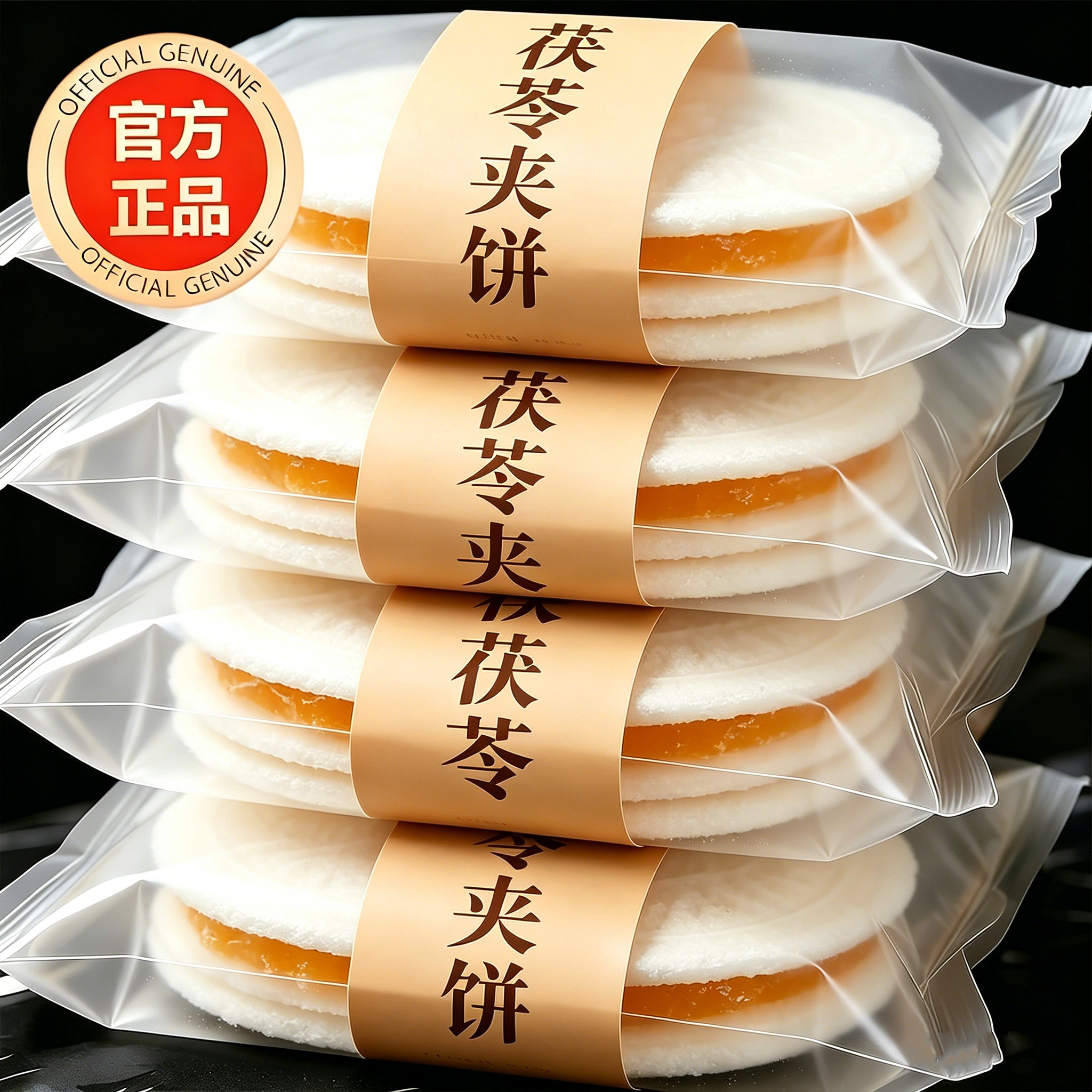 天猫严选茯苓饼北京特产茯苓夹饼正宗传统老式糕点正品官方旗舰店