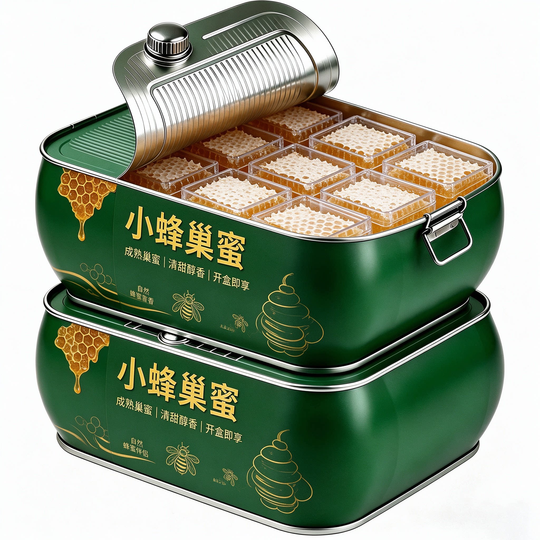 正宗蜂巢蜜块嚼着吃原切纯正天然野生农家土蜂蜜巢蜂窝便携小包装
