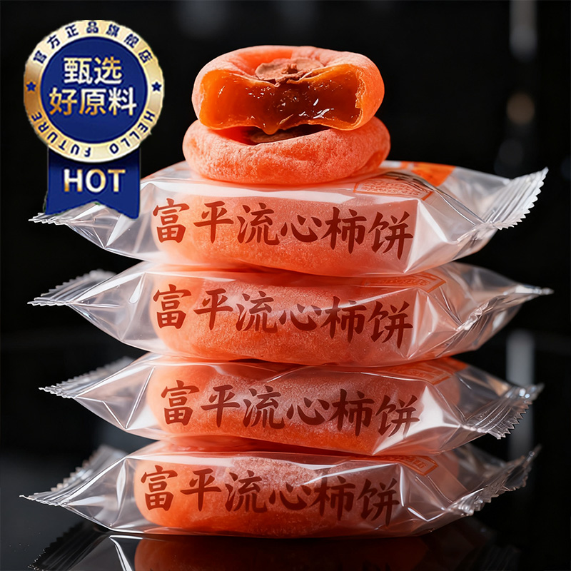 央妈推荐！富平流心柿饼特级柿子饼官方旗舰店独立包装柿饼飘香