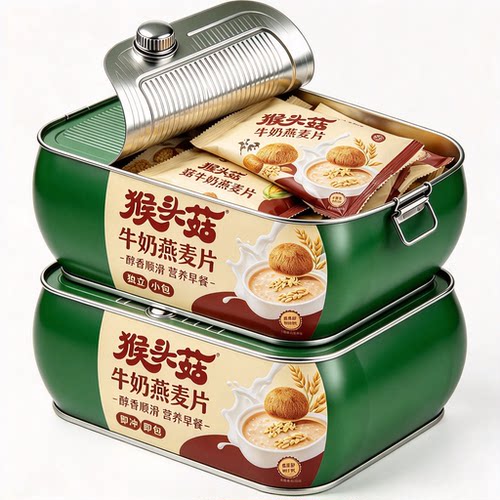 猴头菇牛奶燕麦片冲泡营养代餐谷物燕麦粥免煮即食早餐官方旗舰店