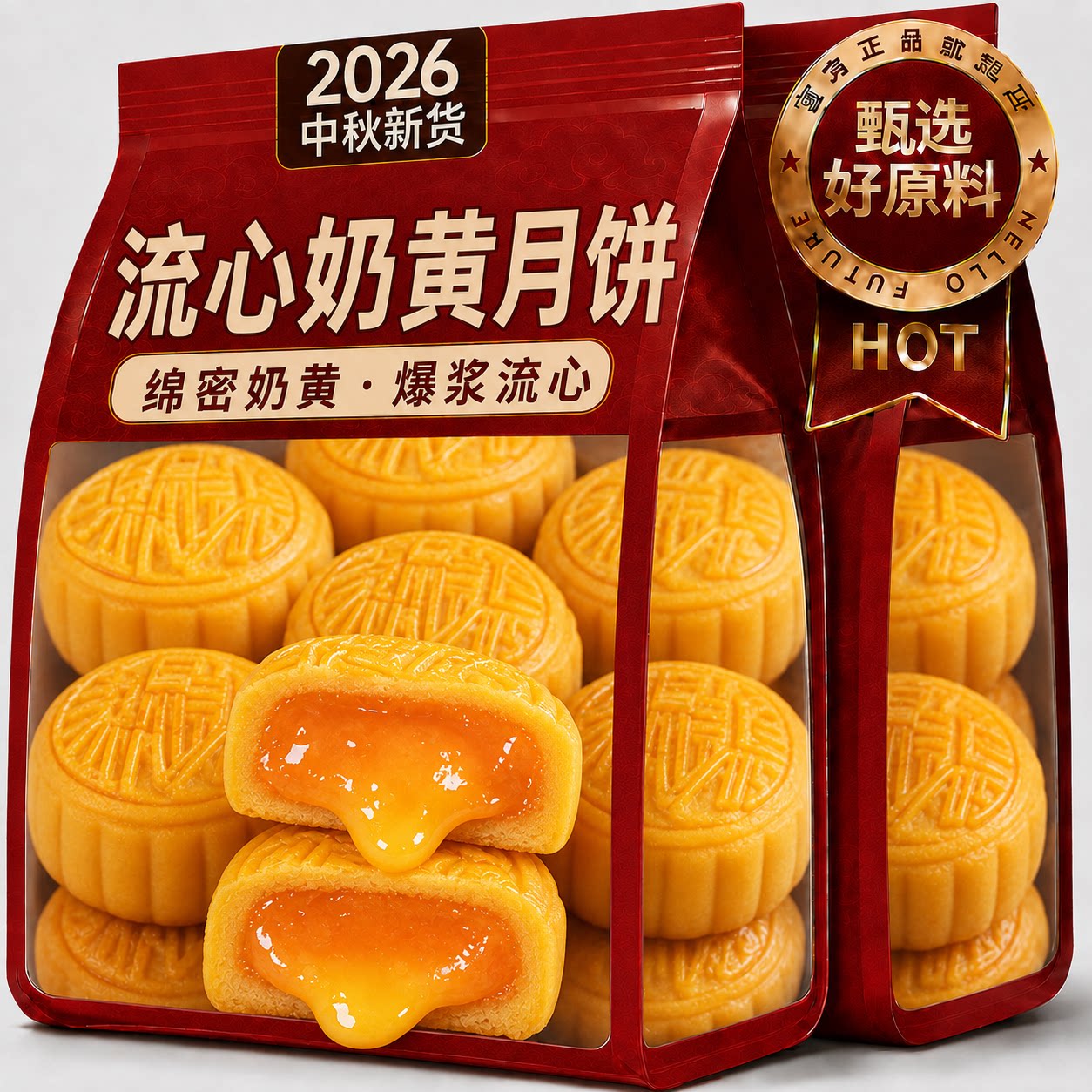 港式奶黄流心月饼官方旗舰店香港老式月饼中秋2026新货巧克力口味