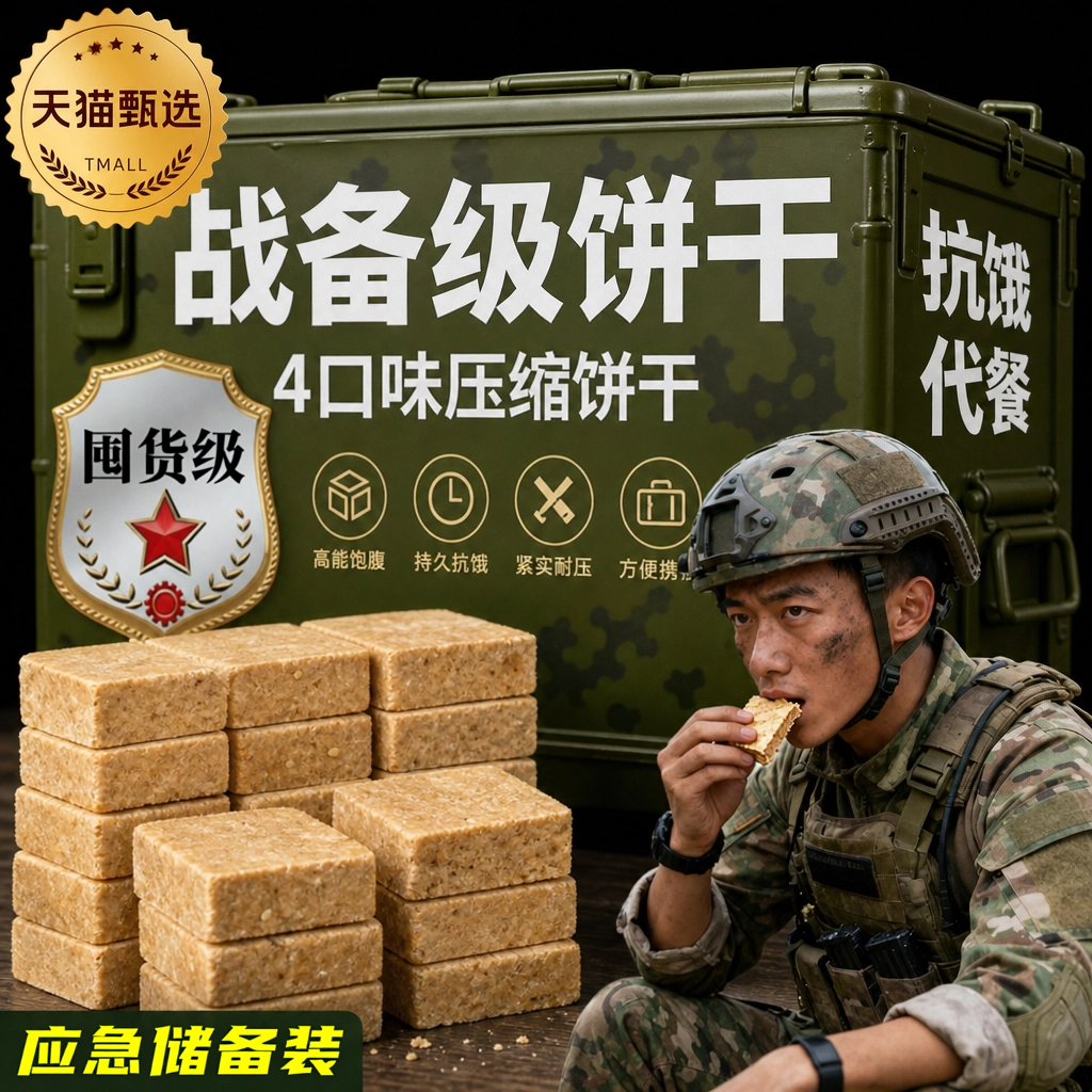压缩饼干军粮正品旗舰店保质期20年独立包装无糖低脂食用压缩饼干