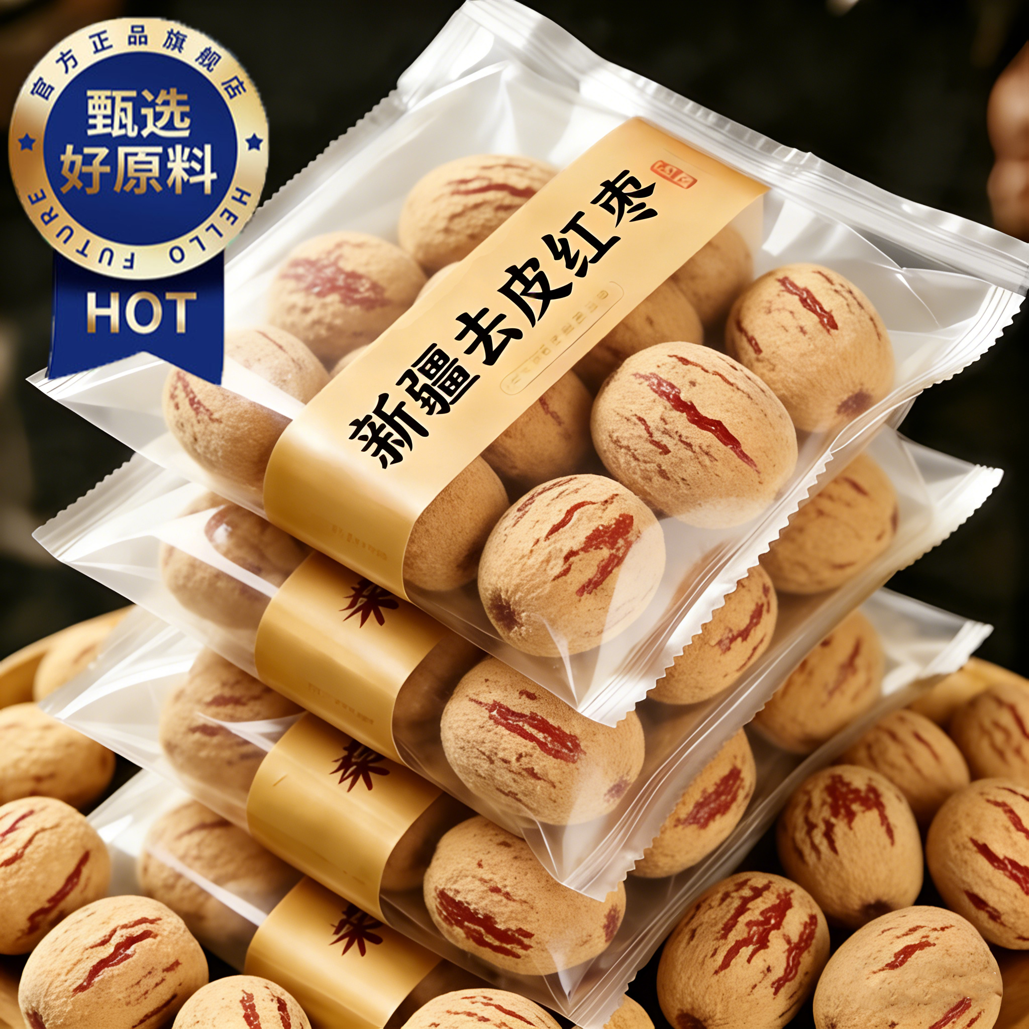 央妈推荐！去皮去核红枣婴儿辅食免洗若羌灰枣新疆特产官方旗舰店