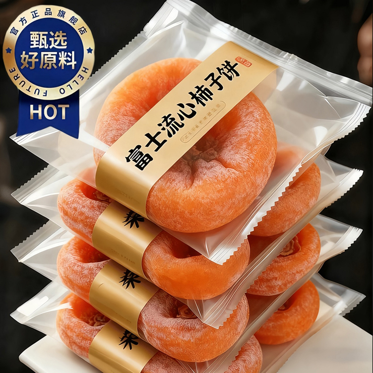 央妈推荐特级富平流心柿饼官方旗舰店正宗独立包装霜降流心吊柿子