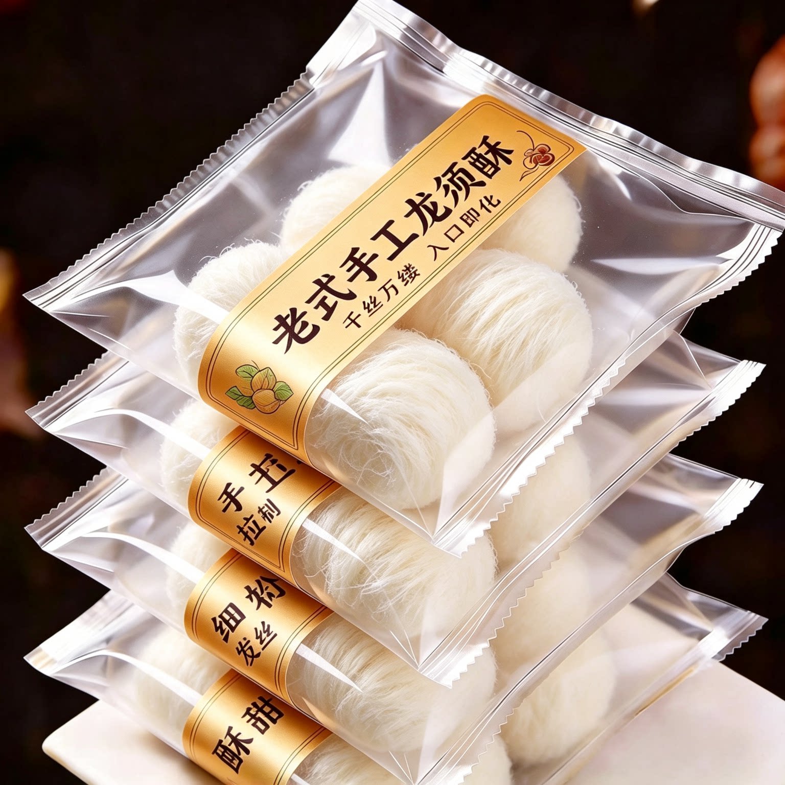 正宗老式手工龙须酥传统怀旧特产小吃传统糕点心龙须糖酥糖零食