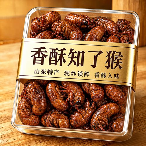 知了猴金蝉新鲜开袋即食官方旗舰店正品山东特产新鲜生油炸知了猴