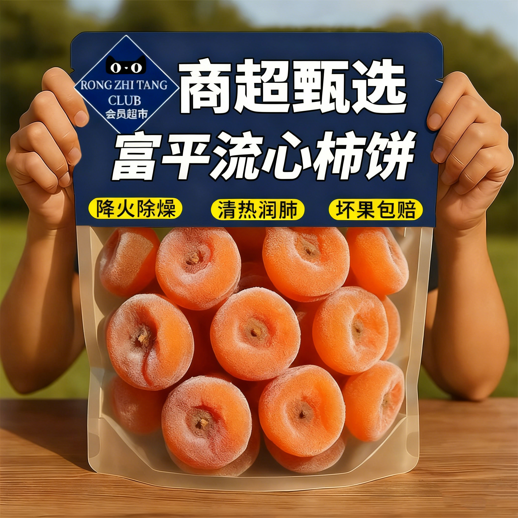 央妈推荐特级富平流心柿饼官方旗舰店独立包装霜降流心吊柿子饼