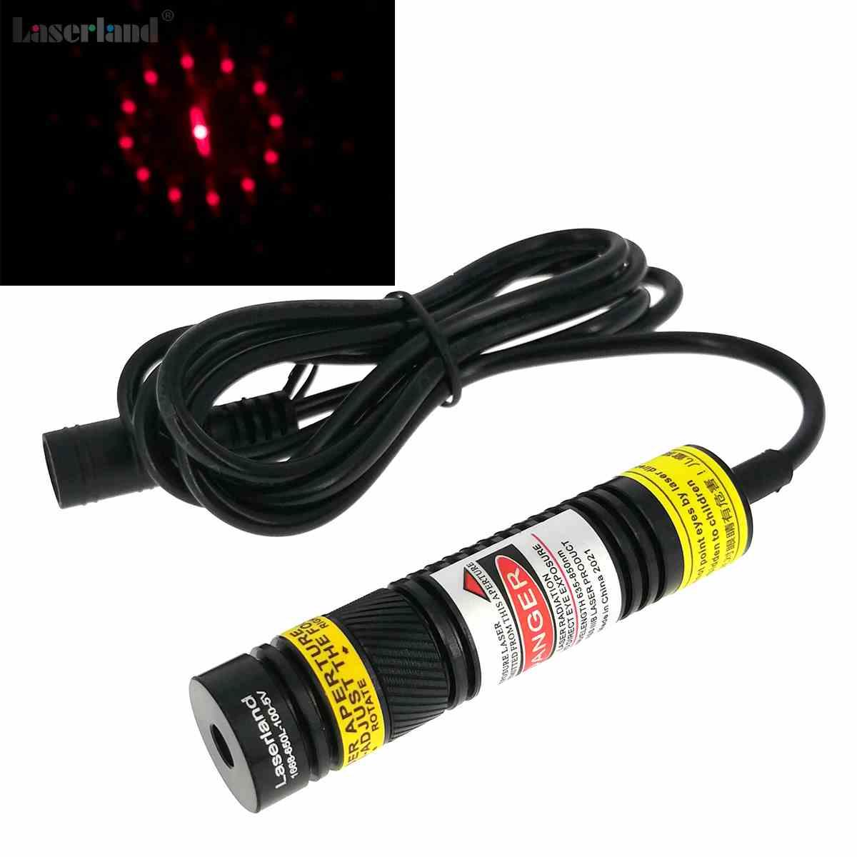 650nm红光激光12圆点时钟光栅模组投影镭射灯衍射DOE图形可定制