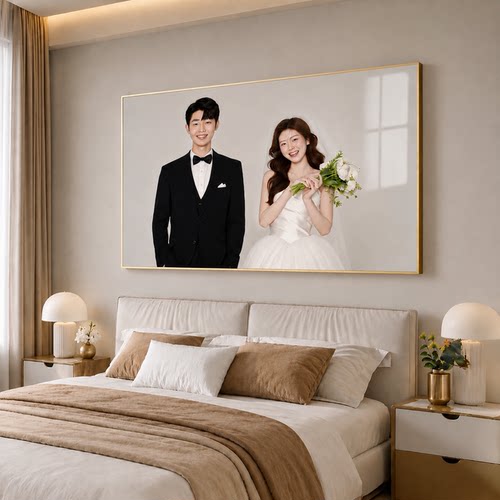 婚纱照相框定制洗照片放大挂墙卧室床头结婚照相片全家福相片打印