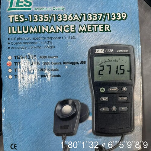 台湾泰仕TES-1336A照度计，带盒子，成色还可以，功