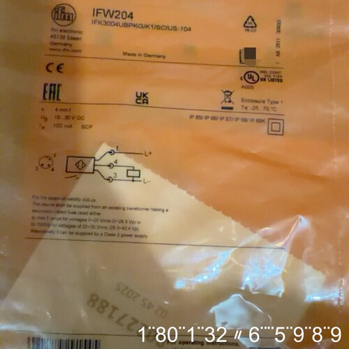 ifm传感器 IFW204