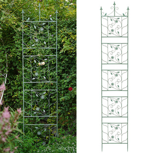 阳台别墅铁线莲月季 户外花园做旧铁艺小鸟爬藤架欧式 加高花支架子