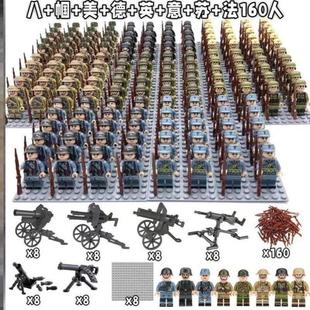 士兵打战人仔方阵小兵人军事系列玩具大全八路军帼军兼容乐