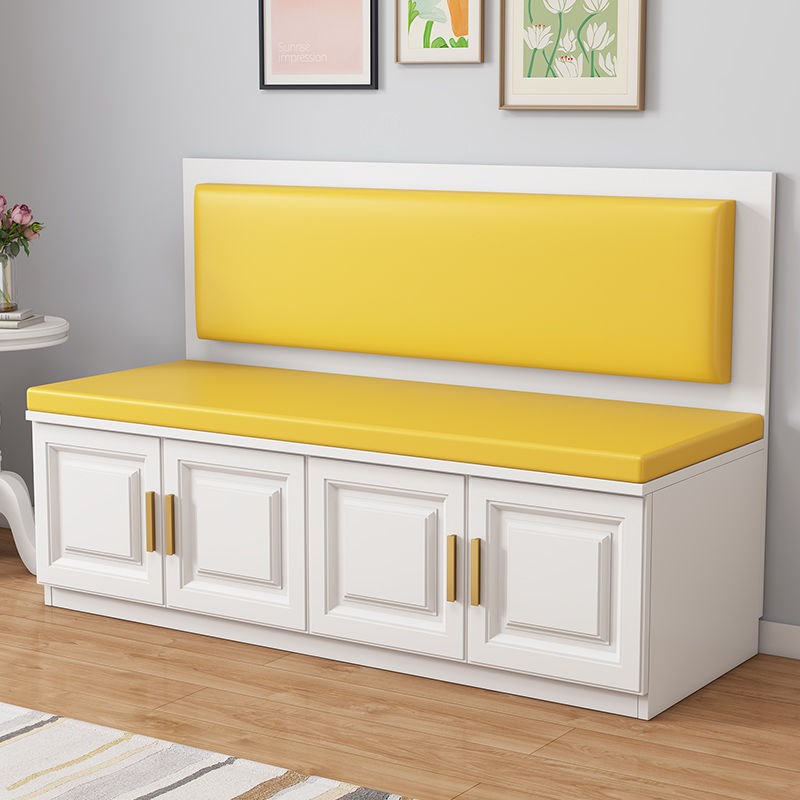 实木卡座对开门餐桌m家用沙发凳美式储物柜小户型餐厅卡座定制桌