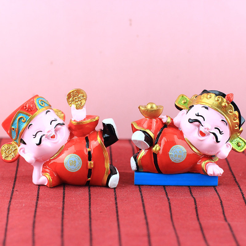 新款财神爷摆件创意电脑桌面招财进宝卡通公仔店铺乔迁开业礼品