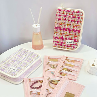 小香风黄金首饰收纳包首饰盒便携轻奢珠宝饰品手镯项链耳环收纳盒