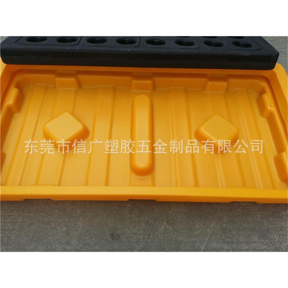 2桶摔不烂塑胶防渗漏托盘 耐酸碱抗腐蚀4桶聚乙烯盛漏卡板吹塑板