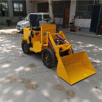 公路施工小型电动小铲车 砂石土壤四驱电动装载机 前卸式铲挖机