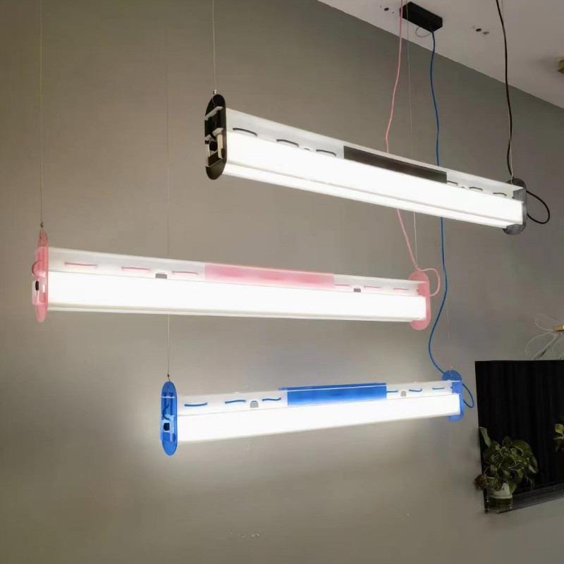 设计师MILK餐厅吧台吊灯现代极简彩色奶油风一字长条前台灯新款