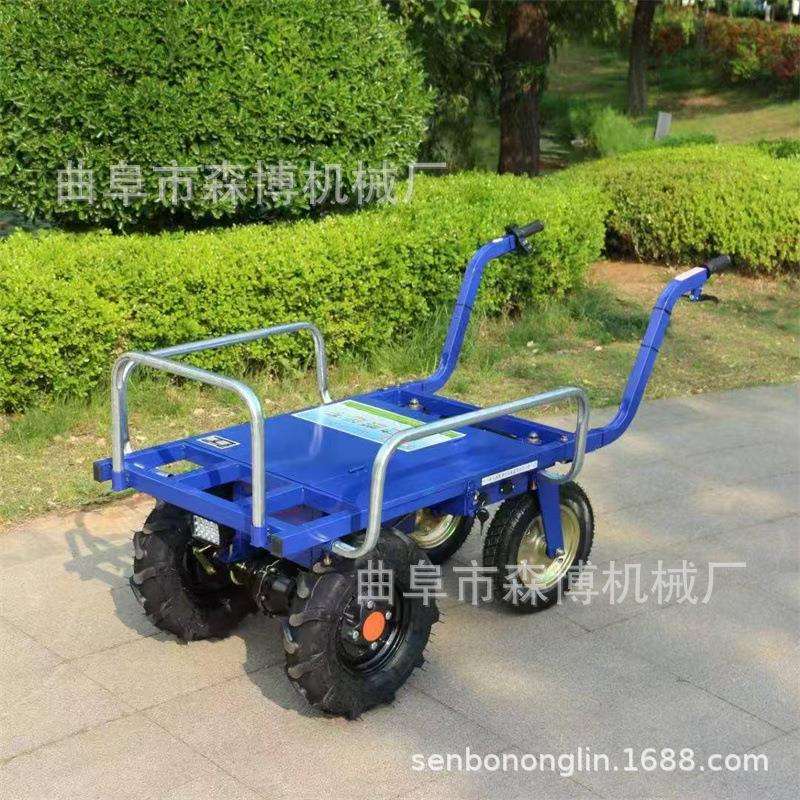 家用农用手推车全自动搬运手推平板车山地越野爬坡手推电动四轮车