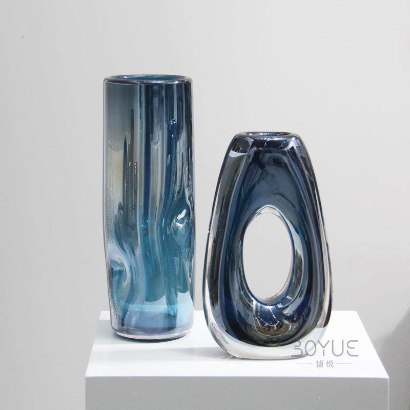 北欧轻奢异形创意花器摆件民宿样板间洽谈桌玄关书房软装艺术饰品