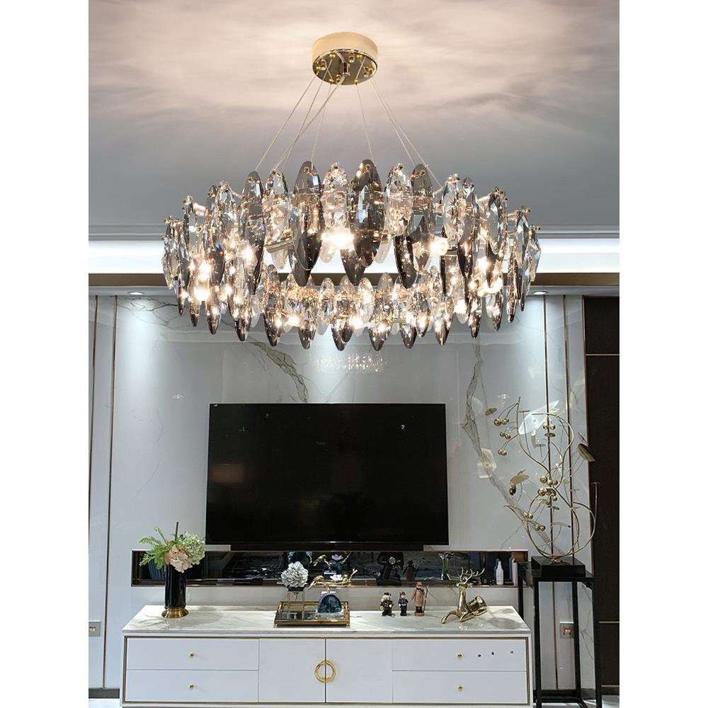 后现代轻奢水晶客厅吊灯简约2023年新款大气卧室全屋灯具组合套餐