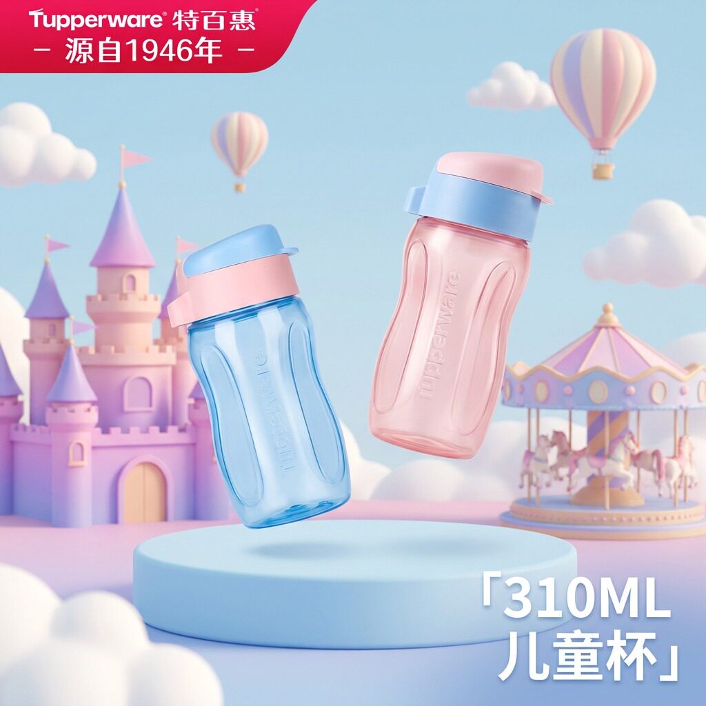 【新品】特百惠纤纤玲珑水瓶310ml学生上学专用便携杯夏天口袋杯