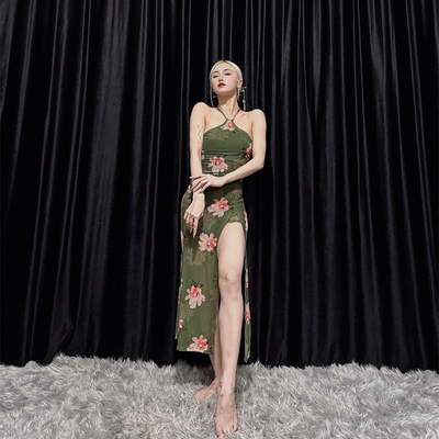 夏季跳舞专用无袖旗袍舞蹈服古典舞身韵练功服中国舞连衣裙演出服