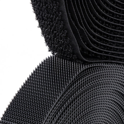 新洋车缝粘扣带黑色塑料射出勾尼龙不抓毛射出钩 尼龙魔术贴