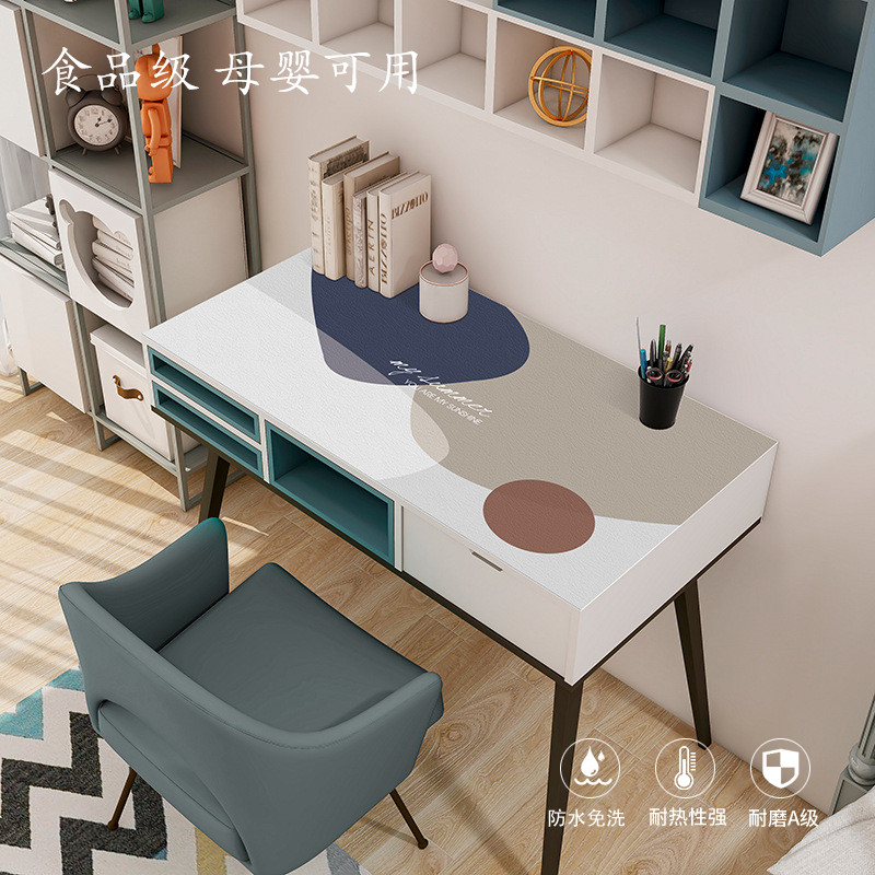 学生书桌垫化妆柜垫防水防油免洗PU皮革梳妆Q台罩桌布方形餐桌布