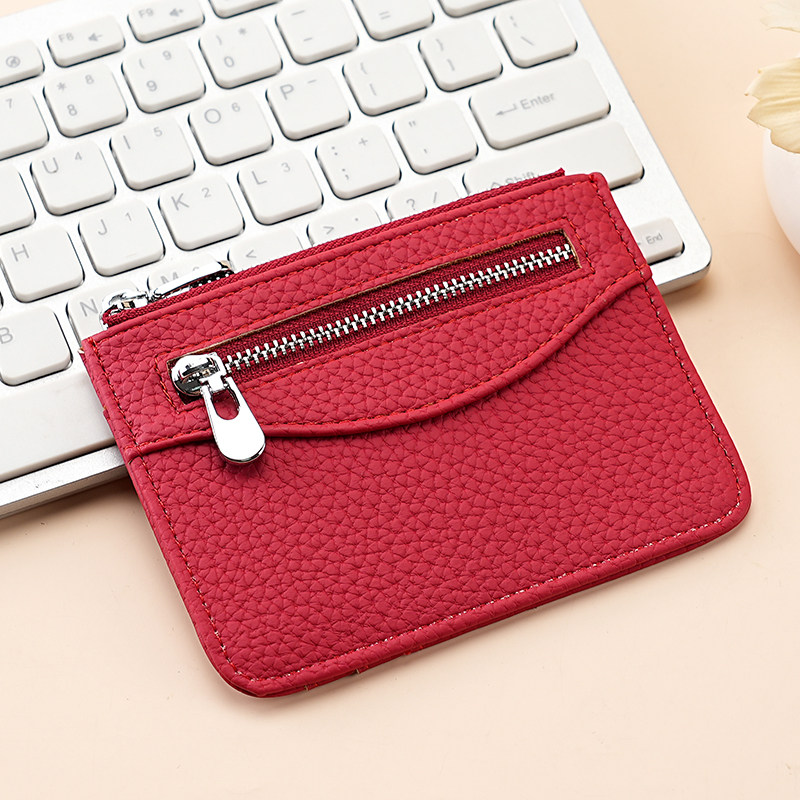 新款女士短款拉链钱包女士小巧轻便拉链零钱包多色二合一横款小包