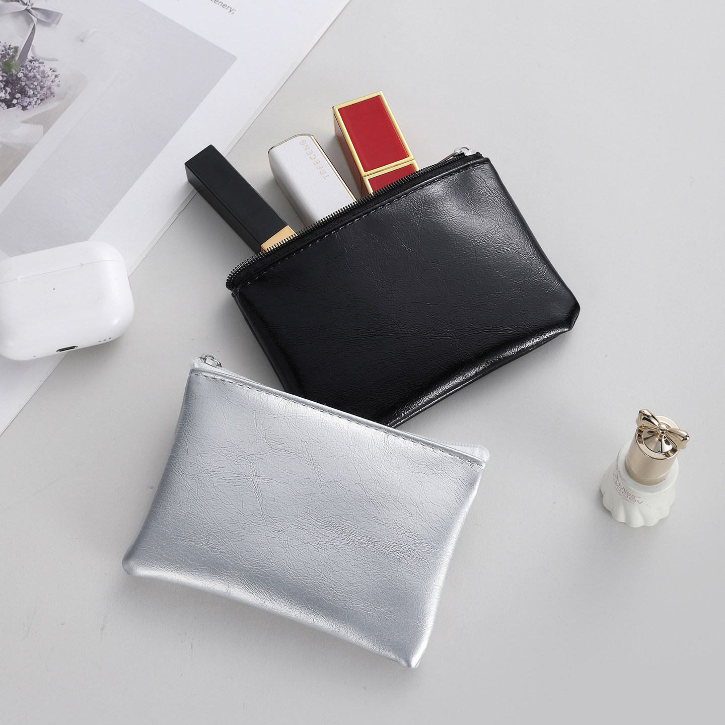 软皮男士迷你零钱包简约时尚短款小钱包拉链硬币包钥匙包女口红包