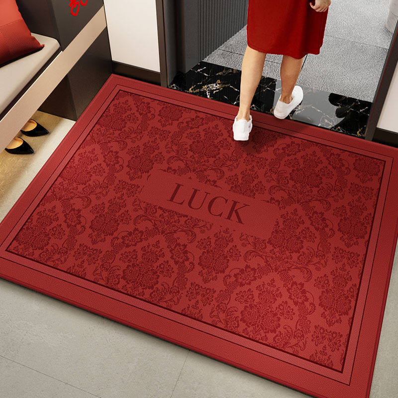 新款红色喜庆入户门地垫TPR比利时绒家用玄关防滑脚垫子进门地毯,居家布艺,家用脚垫,淘宝优惠券,粉丝福利购,淘宝优惠卷