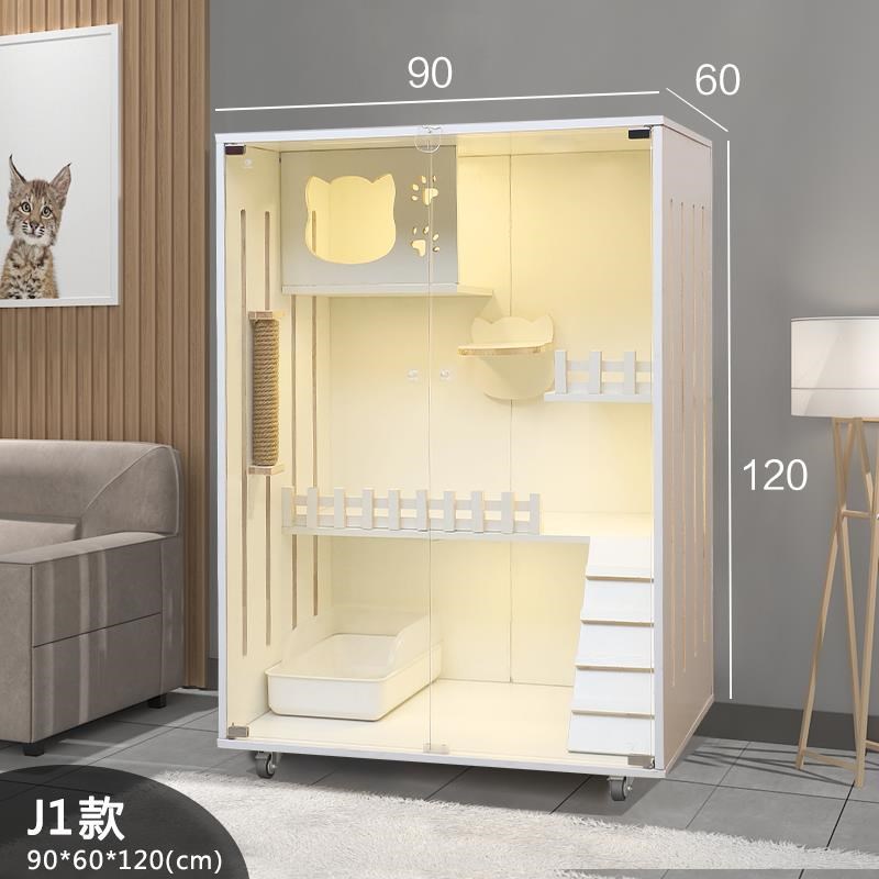 猫实木墅笼子超大咪别墅双层猫笼猫舍猫屋家用猫窝.猫别室内猫